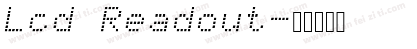 Lcd Readout字体转换